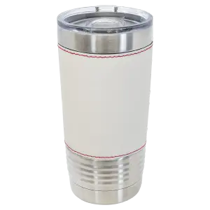 Silver 20 oz. tumbler with baseball wrap