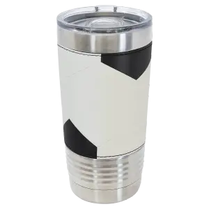 Silver 20 oz. tumbler with soccer wrap