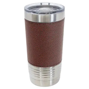 Silver 20 oz. tumbler with football wrap