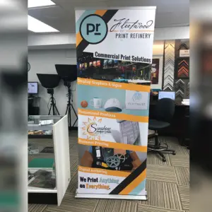 Custom retractable banner stand for business marketing display