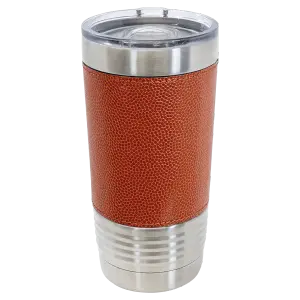 Silver 20 oz. tumbler with basketball wrap