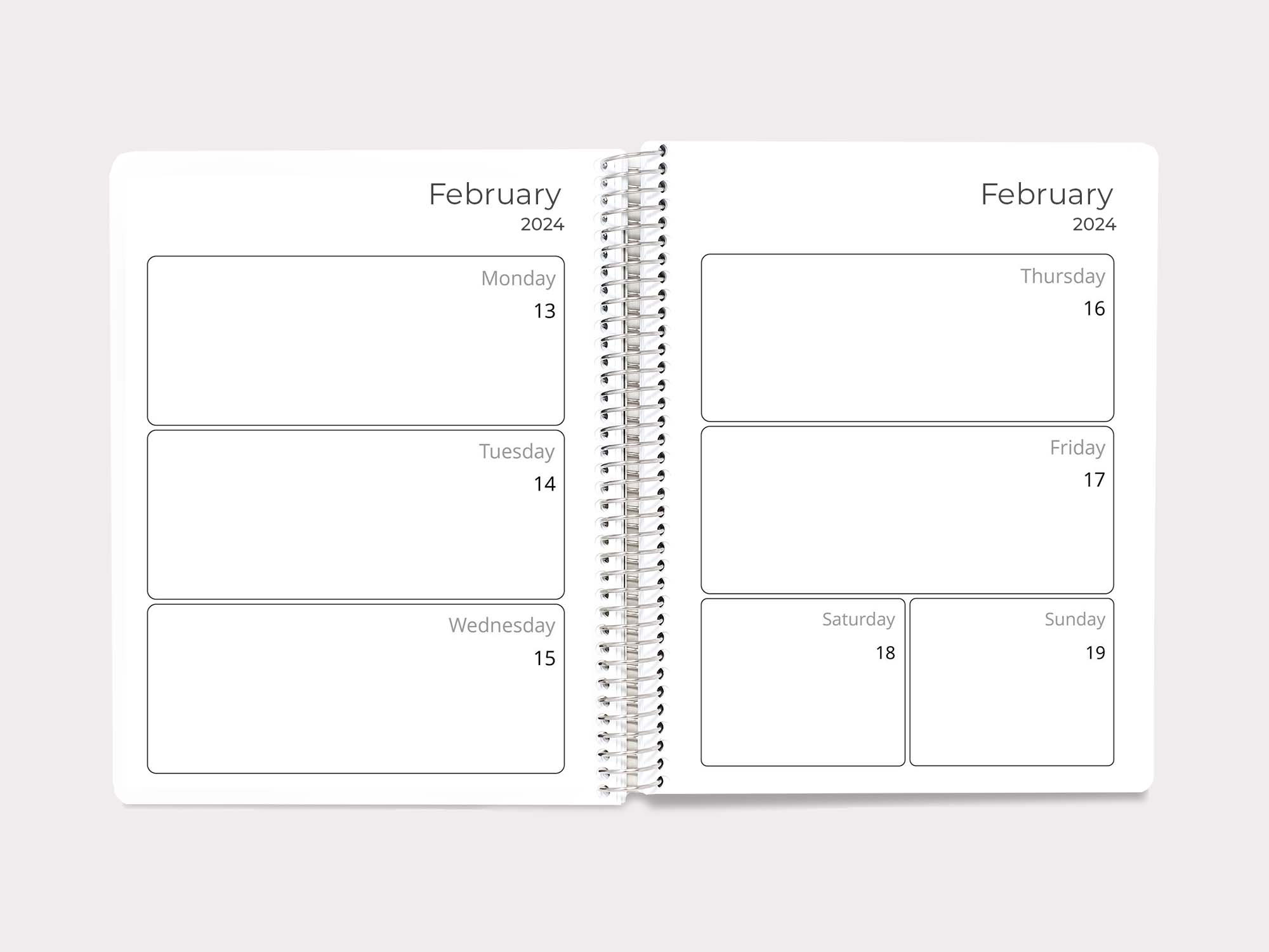 Monthly Horizontal Planner
