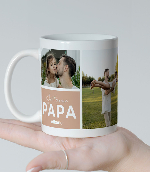 Mug Papa et Moi personnalisé avec photos et message Je t’aime Papa