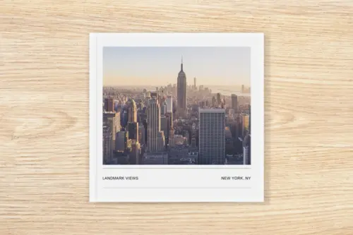 Personalized photo book with a soft cover and layflat pages