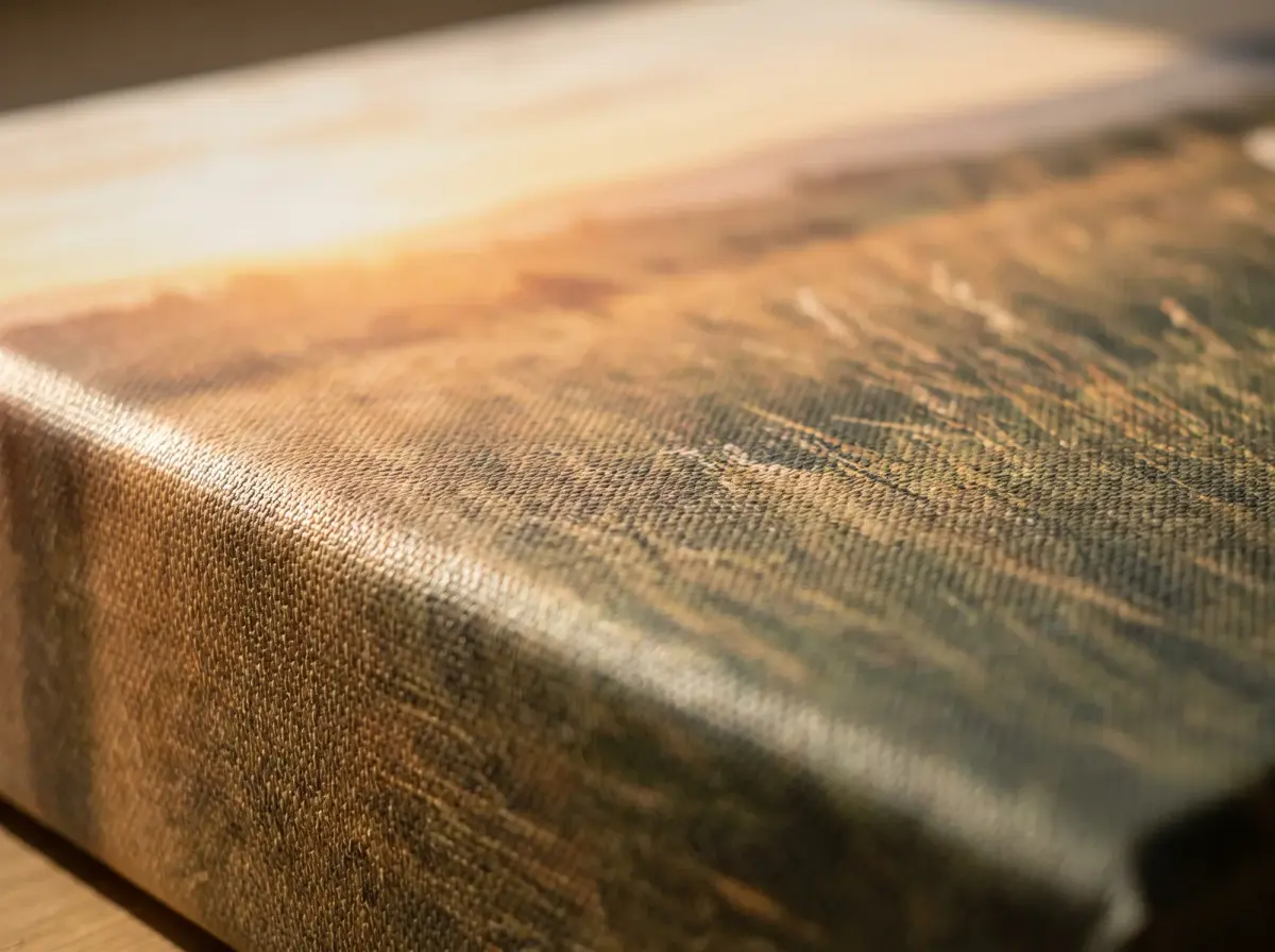 Close-up of matte canvas texture showing the woven surface