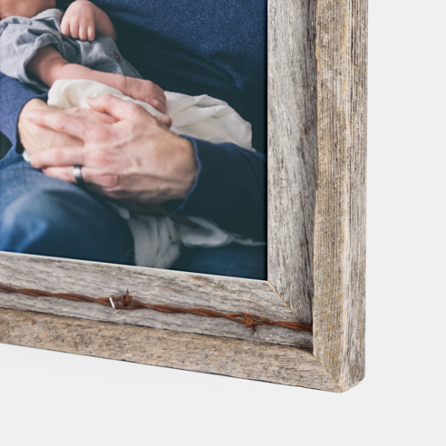 Family Portrait with Rustic Frame Example
