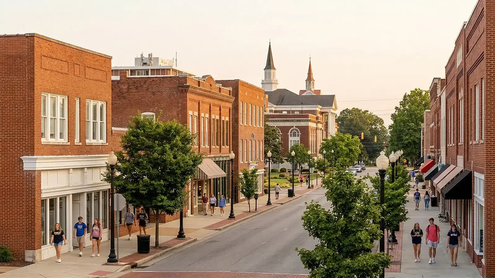 Murray Kentucky campus and downtown visual representing service to students and local customers
