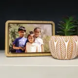 Bamboo Framed Tabletop Metal Photo Print