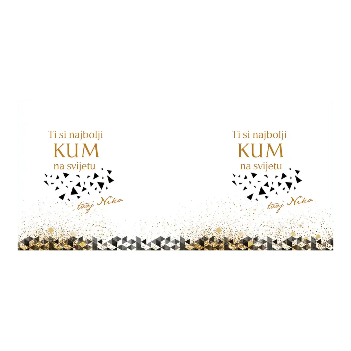 Elegantna šalica za kuma s personaliziranom porukom i zlatnim detaljima – poklon koji se pamti.