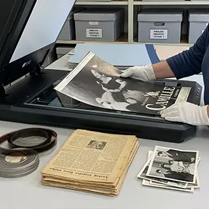 Medical x-ray film held up for viewing — Fleetwood Photo digitizes x-rays and specialty media in Knoxville
