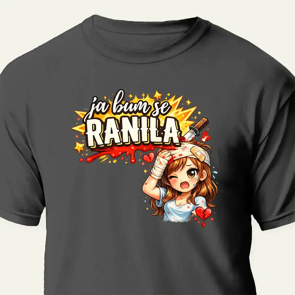 smiješna majica s natpisom ja bum se ranila – tisak na majicu za poklon