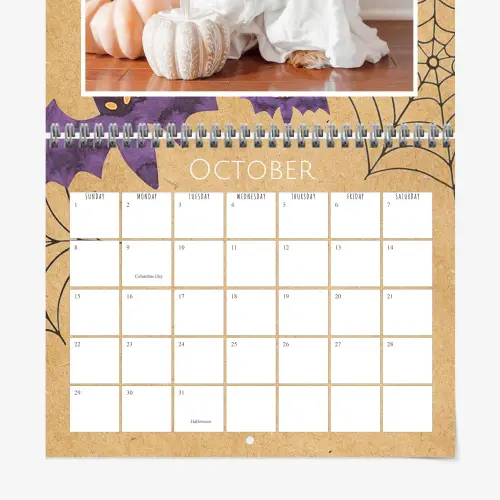 Watercolor calendar with monthly photos