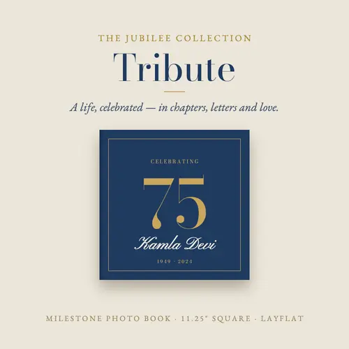Tribute milestone photo book