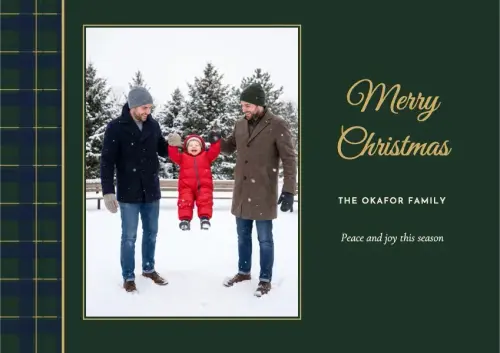 Evergreen Tartan holiday card