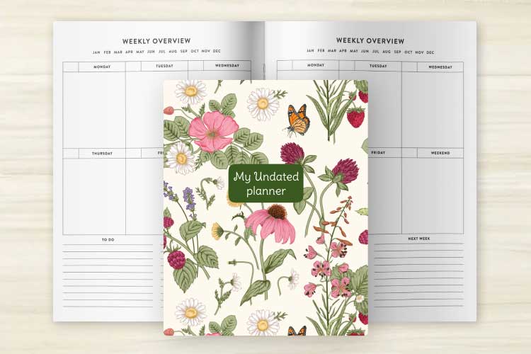 Undated planner cover