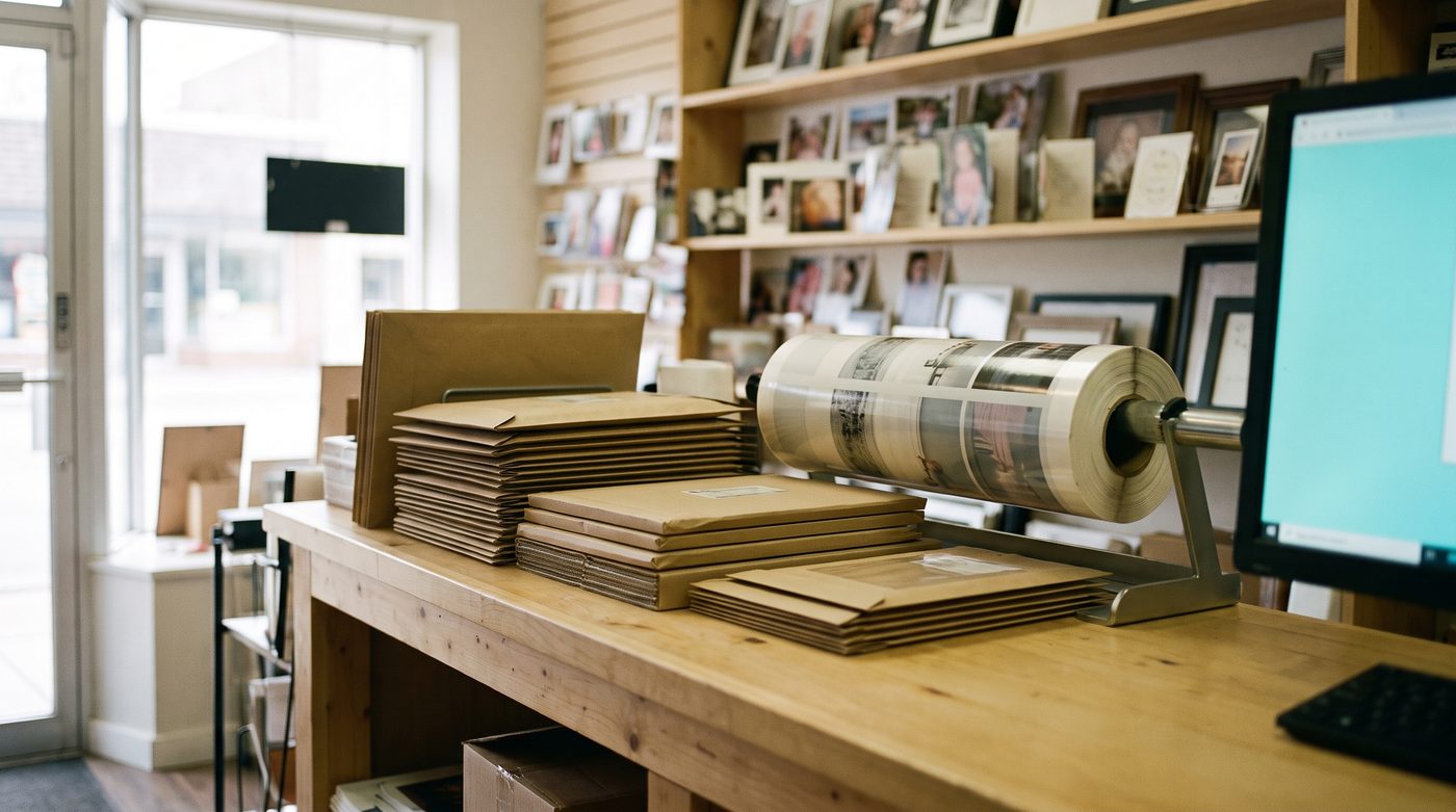 The order collection counter at Livingston Photo and Print