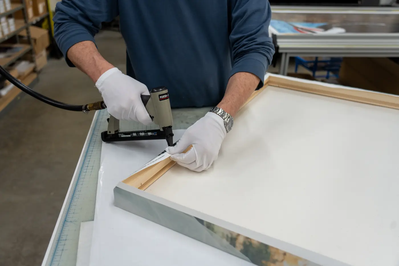 Craftsman building a frame