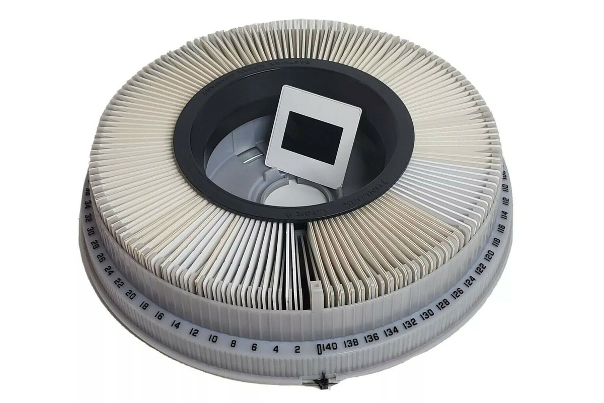 Kodak slide carousel loaded with 35mm slides