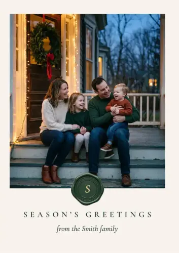 Season’s Greetings Monogram holiday card