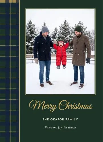 Evergreen Tartan holiday card