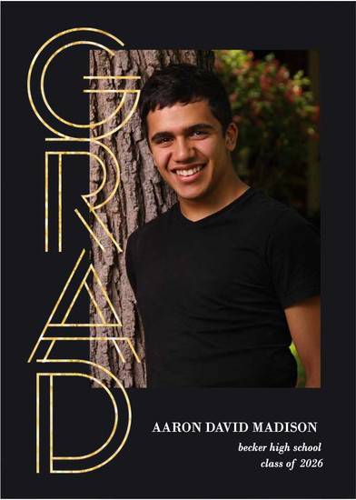 Art deco gold graduation card