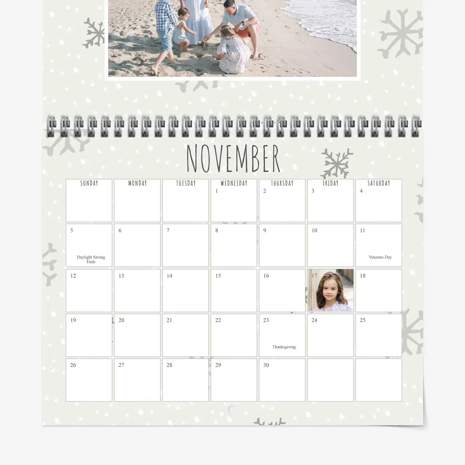 Seasonal calendar with photos