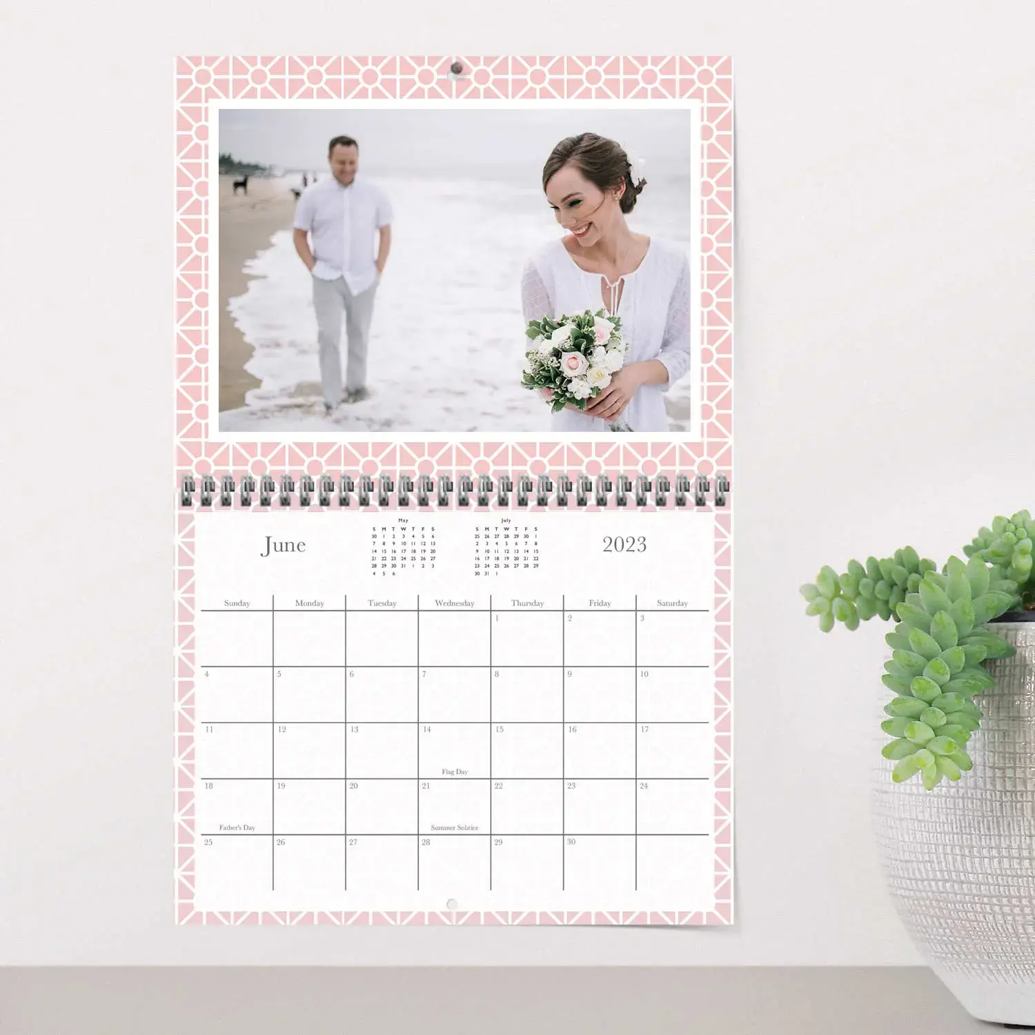 Fun pattern monthly wall calendar