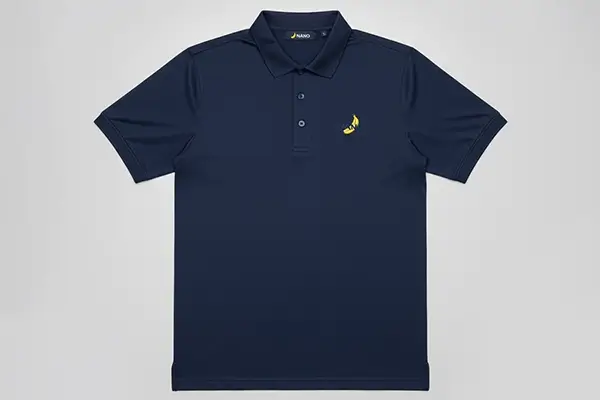Performance polo shirt with embroidered logo