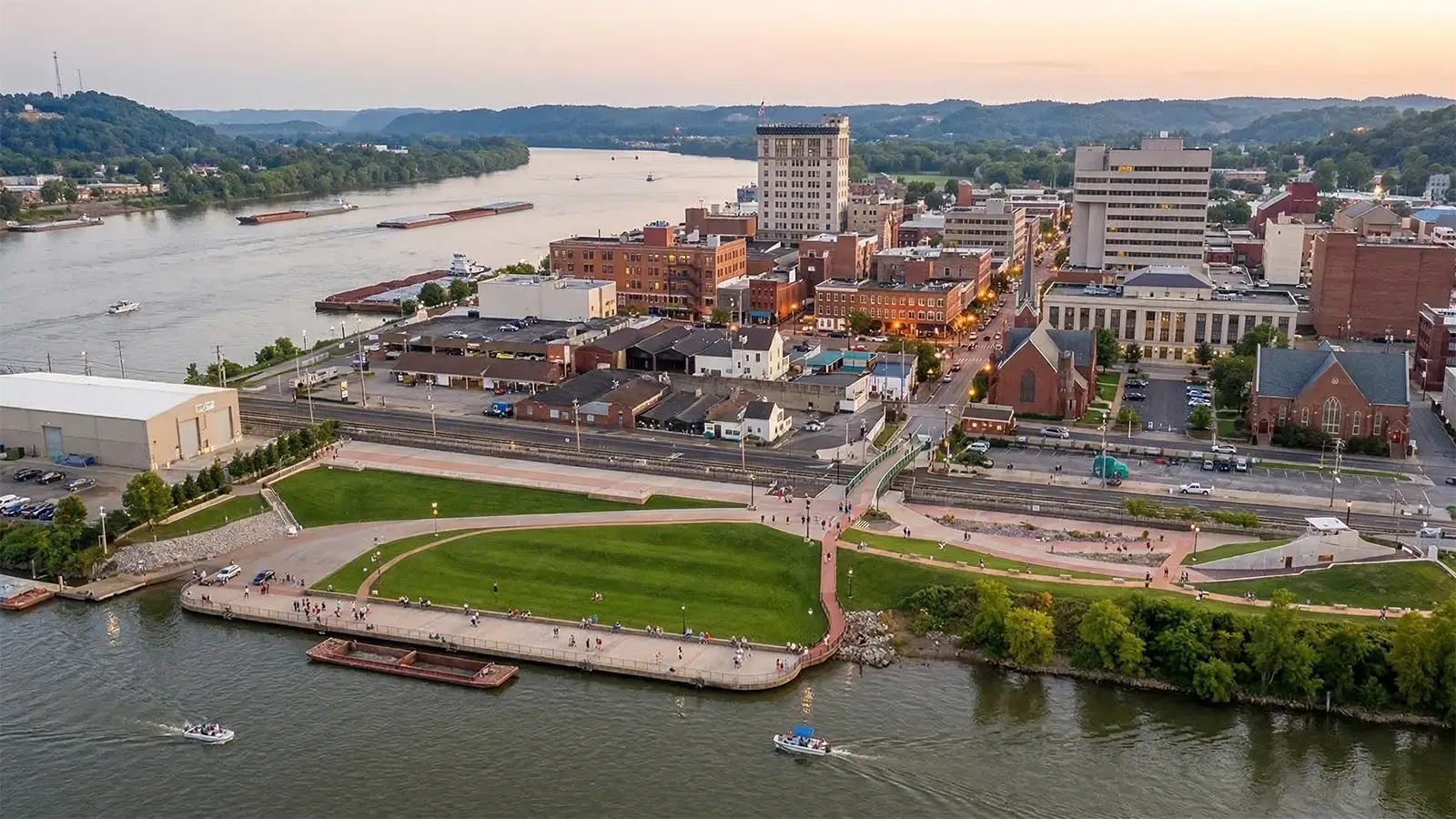 Ashland Kentucky riverfront and downtown visual representing service to families healthcare workers and local businesses
