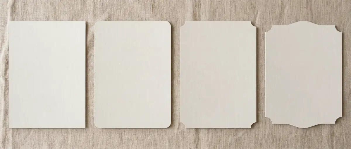 Rectangle, rounded, Elegant and Luxe card shapes