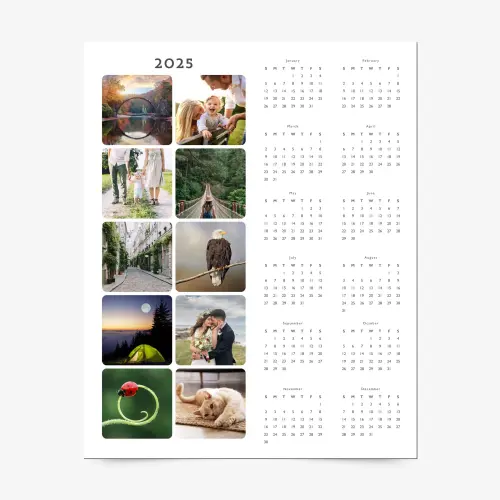 Photo collage magnet calendar