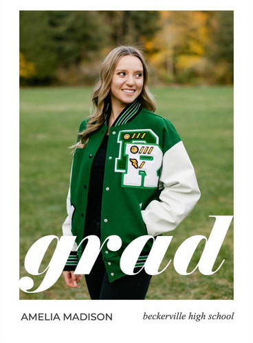 Modern serif grad card design