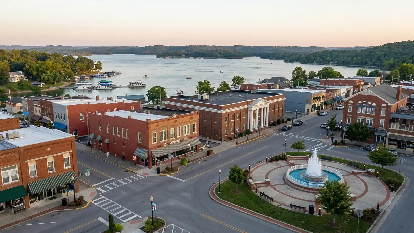 Somerset Kentucky downtown and Lake Cumberland visual representing service to families and memory-preserving photo customers