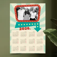 Personalizirani foto kalendar sa slikama – retro dizajn s točkicama i vintage izgledom, Puna.hr