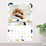 Photo wall calendar with geometric prints