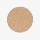 Cork on back of round marble photo coaster
