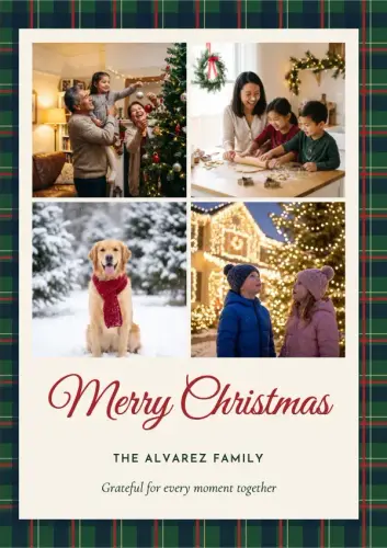 Tartan Patchwork holiday card