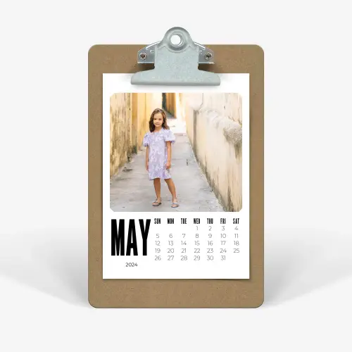 Small photo desk calendar