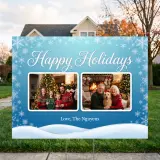 Happy Holidays 2 Photos 24 x 18 in yard sign