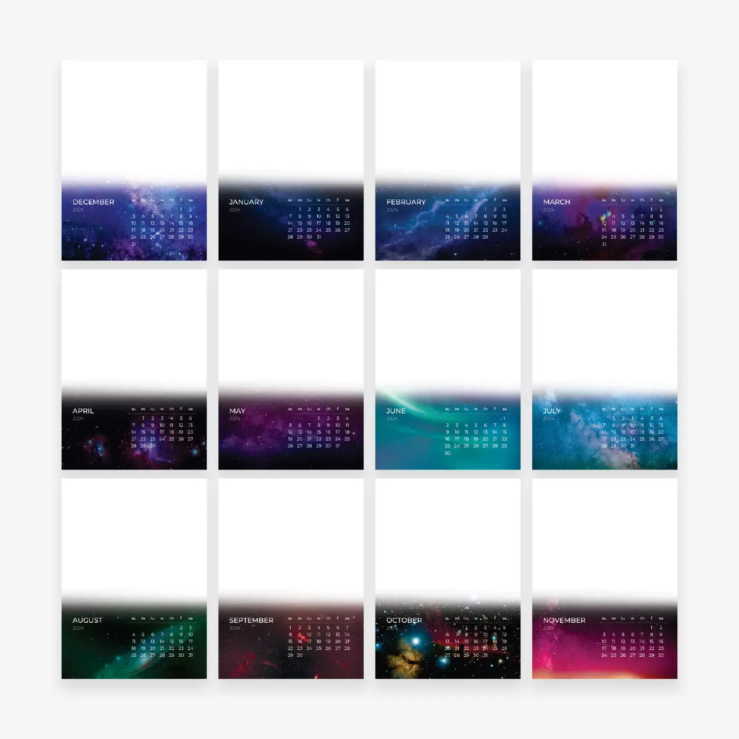 Monthly photo clip it calendar