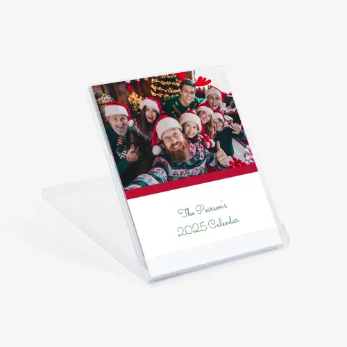 Photo desk calendar in stand