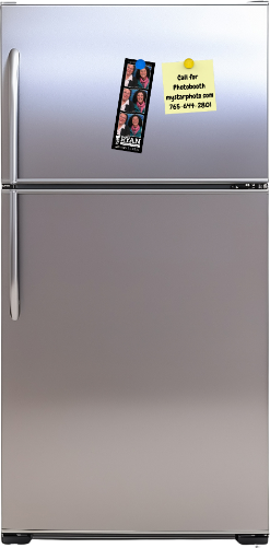 Photo strip on refrigerator
