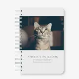 6x9 personalized notebook binder cute cat
