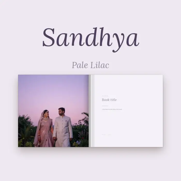 Sandhya photo book in dusk lilac by Nostalo