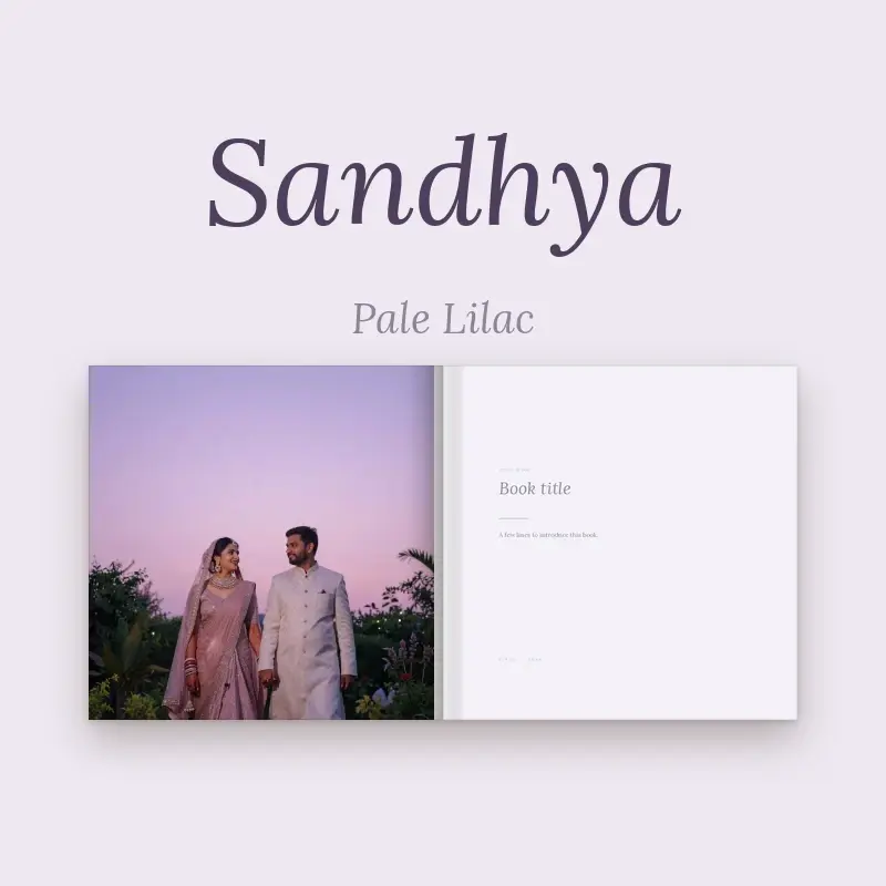 Sandhya photo book in dusk lilac