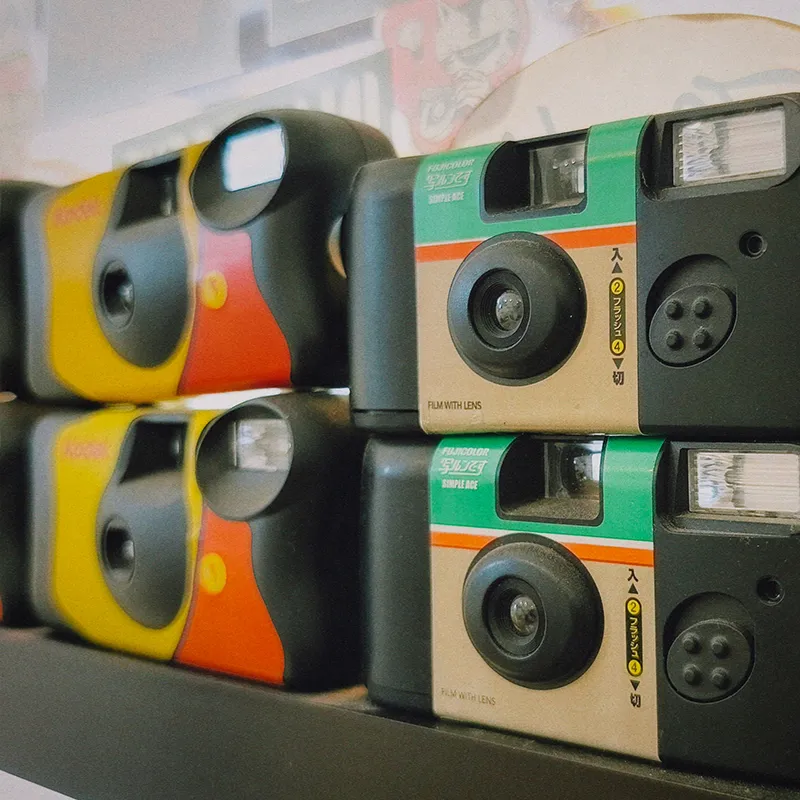 Disposable camera film sample