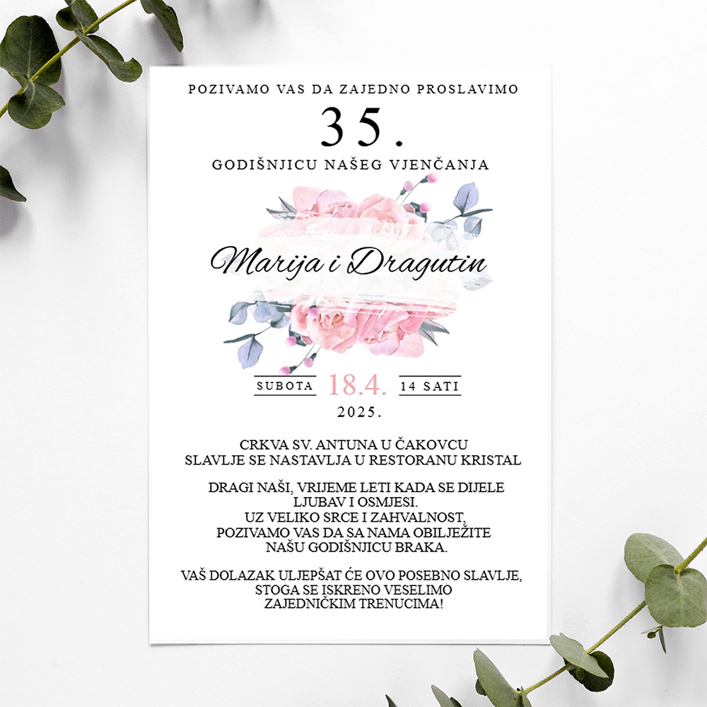 Pozivnica za godišnjicu braka 5
