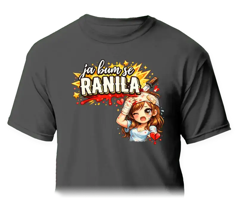 smiješna majica s natpisom ja bum se ranila – tisak na majicu za poklon