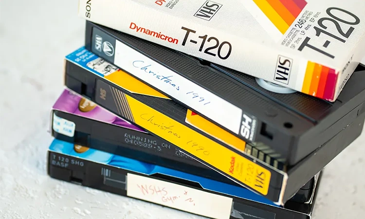 VHS and Betamax tapes being transferred to digital at Mark's Photo and Video Grand Rapids MI