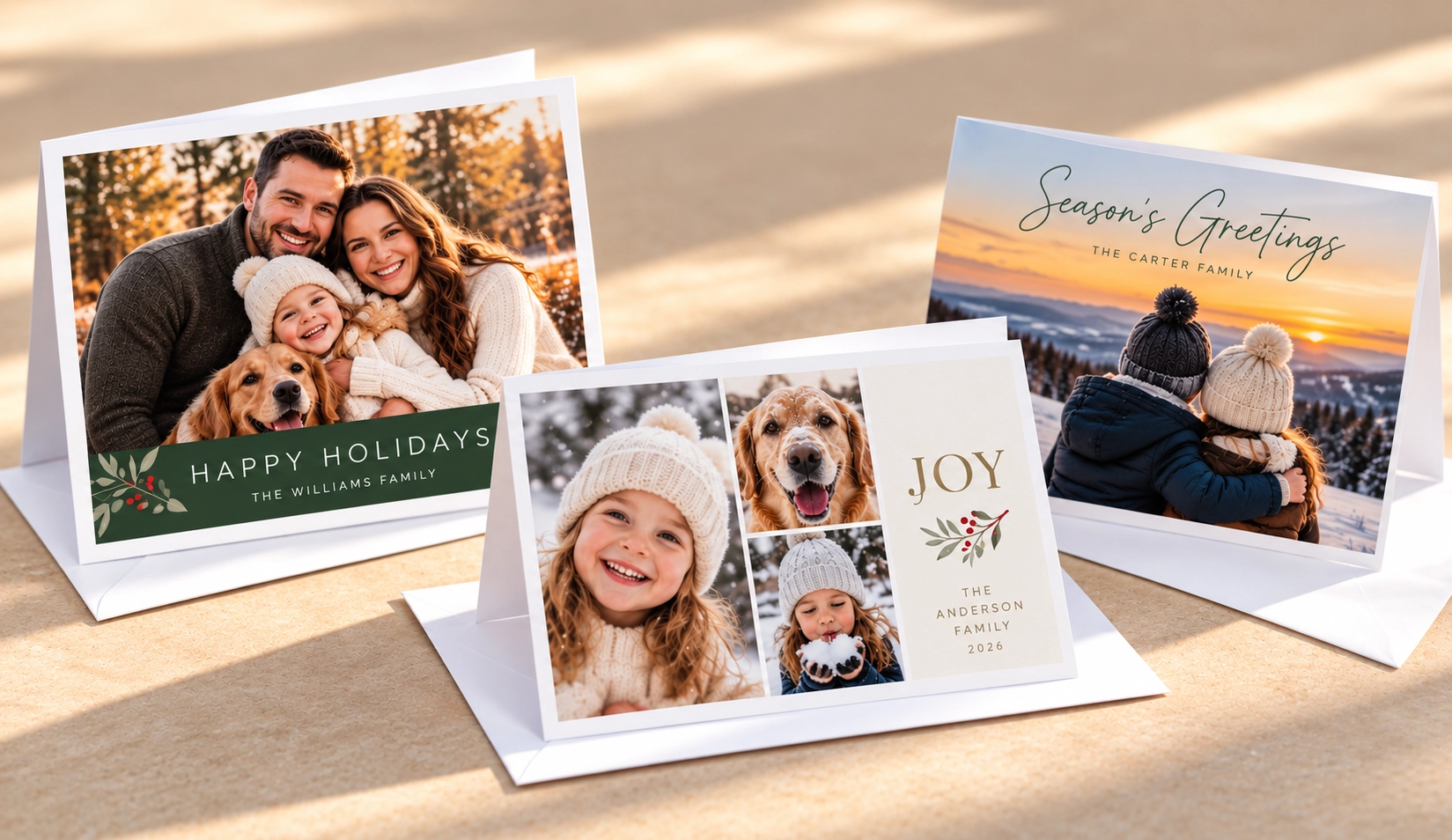 Personalized holiday photo greeting cards from The Print Refinery of Vernon Hills